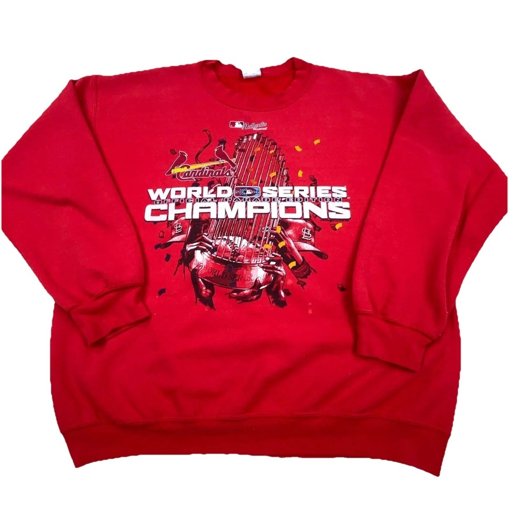 Vintage St Louis Cardinals Sweatshirt Men Large Red‎ Crewneck Sweater Y2K 2000s